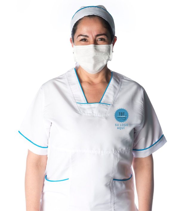 Traje de enfermería u hospitalario blanco Tipo 3