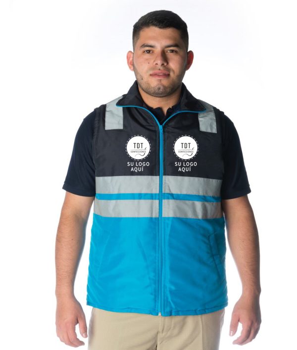 Chaleco Dos Tonos Con Reflectivo Bordado