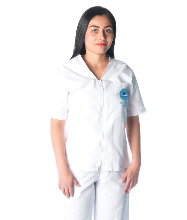 Traje de enfermería u hospitalario blanco Tipo 1
