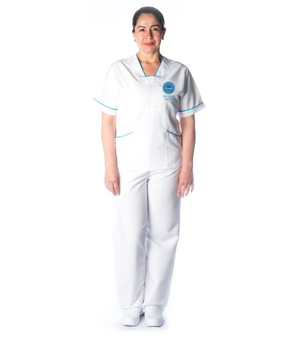 Traje de enfermería u hospitalario blanco Tipo 3