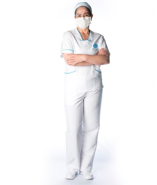 Traje de enfermería u hospitalario blanco Tipo 3