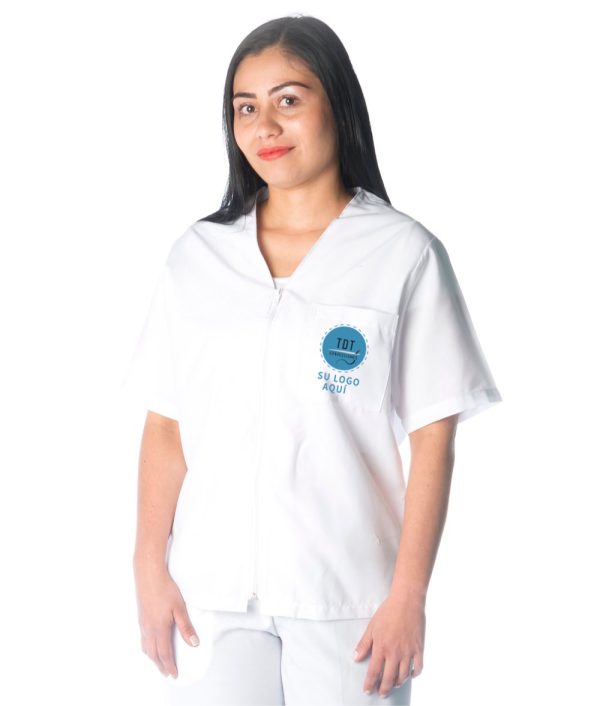 Traje de enfermería u hospitalario blanco Tipo 1